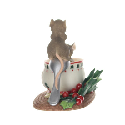 Charming Tails 887208 Dive Into The Holidays Christmas Figurine 1999 Box Left Side View