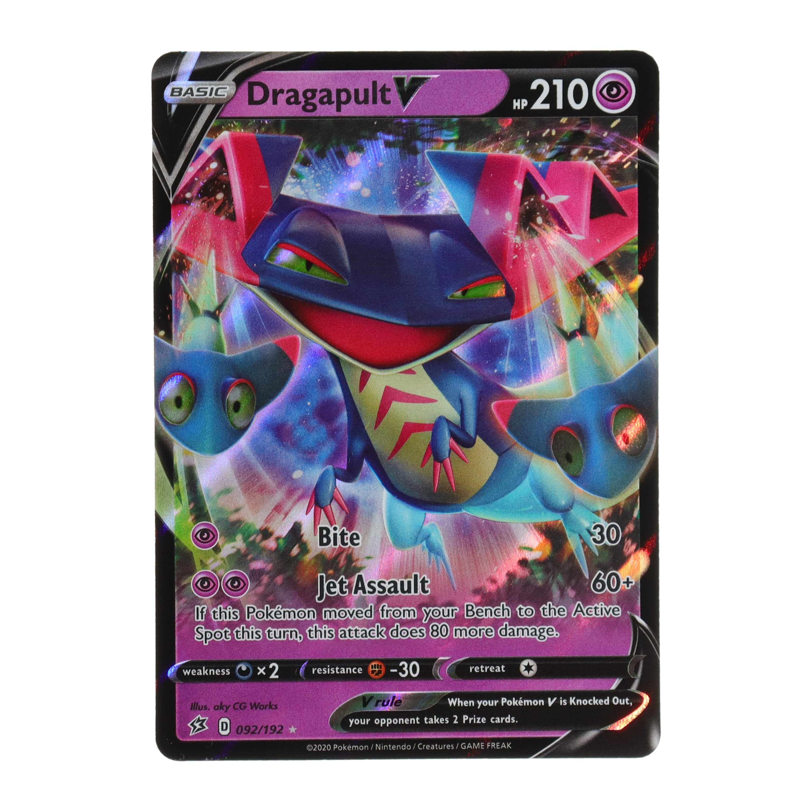 Pokemon Sword and Shield Rebel Clash Ultra Rare Holo Dragapult V #92 Pokemon Sword and Shield Rebel Clash Ultra Rare Holo Dragapult V #92