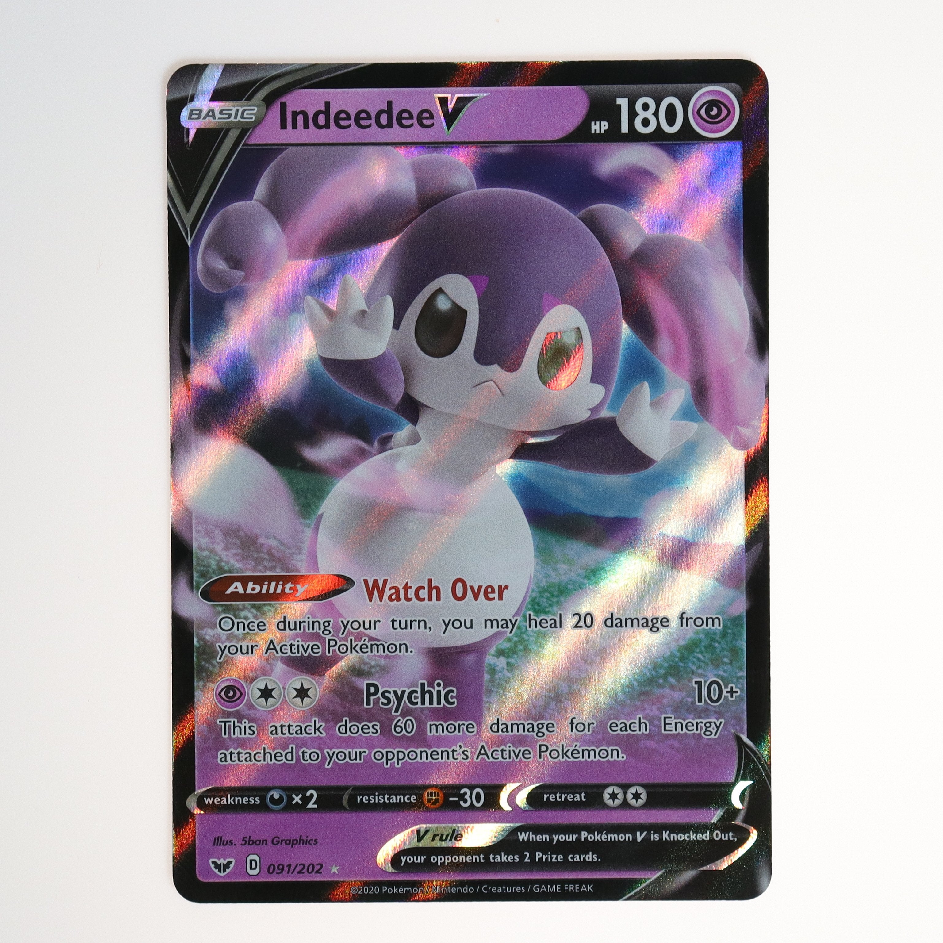 Pokemon Sword and Shield Ultra Rare Holo Indeedee V #91