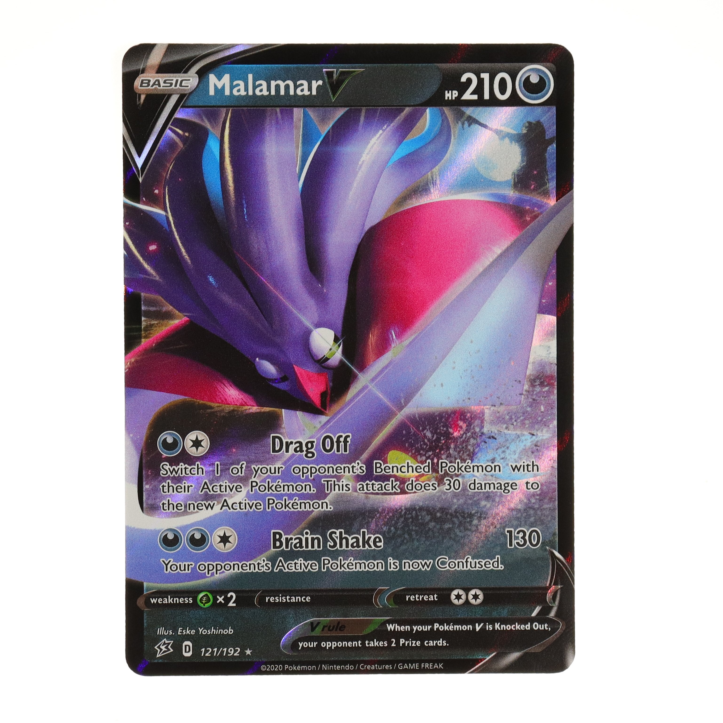 Pokemon Sword and Shield Rebel Clash Ultra Rare Holo Malamar V #121 Pokemon Sword and Shield Rebel Clash Ultra Rare Holo Malamar V #121