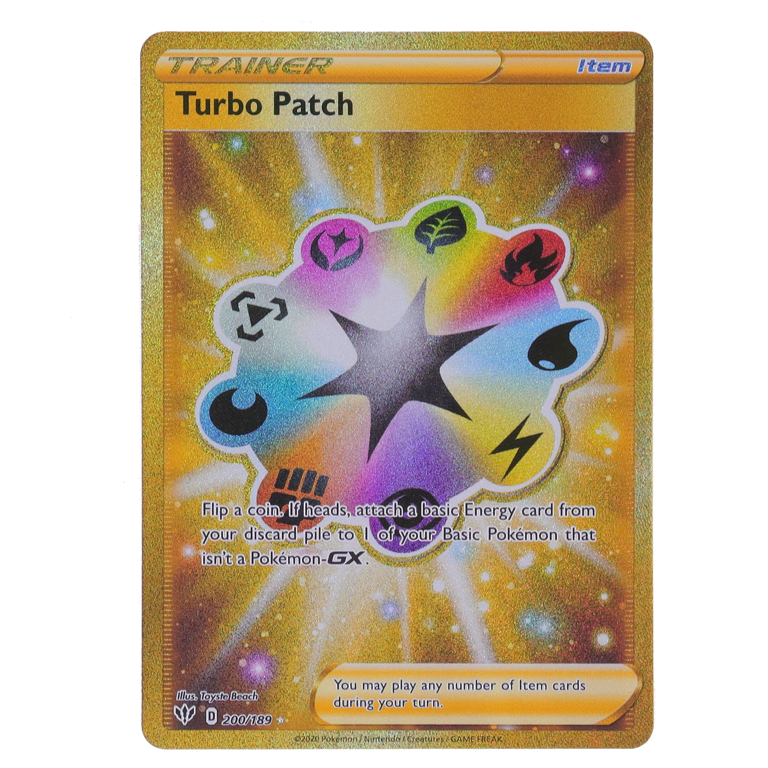 pokemon darkness ablaze gold cards Pokemon Darkness Ablaze Secret Rare Turbo Patch #200