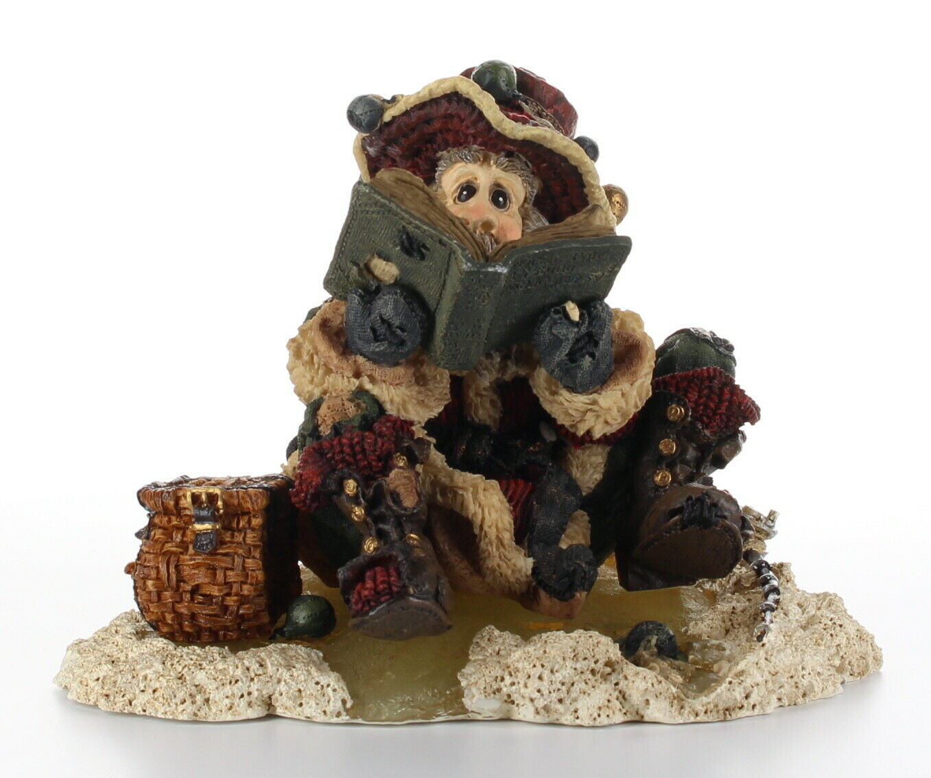 Boyds Bears & Friends Bearstone Christmas Resin Figurine Nick on Ice 3001 No Box