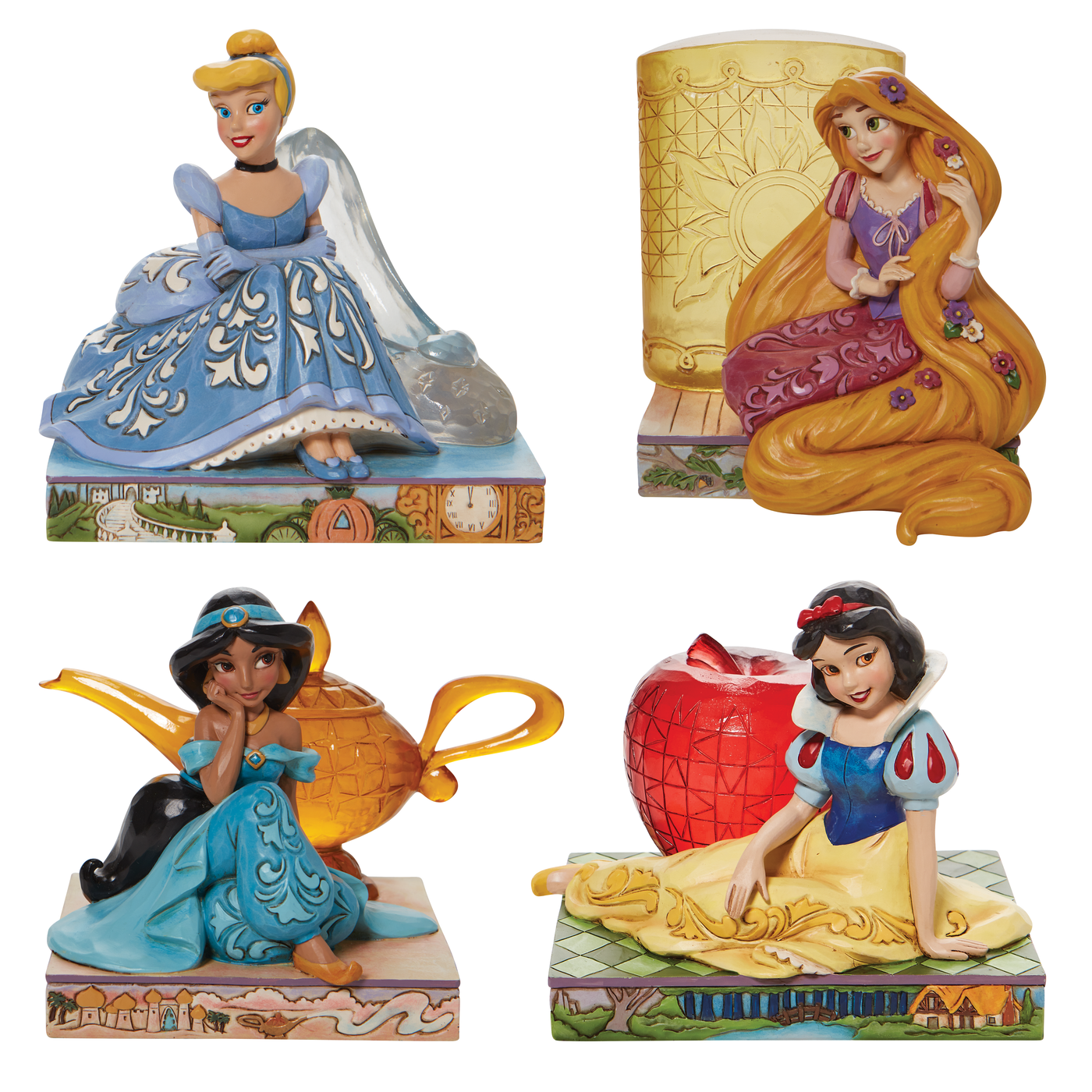 Cinderella, Rapunzel, Jasmine, & Snow White