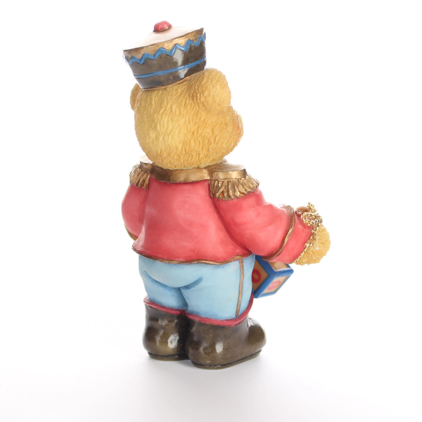 Cherished Teddies Vintage Christmas Bear Figurine Striking Up Another Year 1996