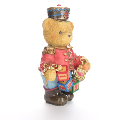 Cherished Teddies Vintage Christmas Bear Figurine Striking Up Another Year 1996