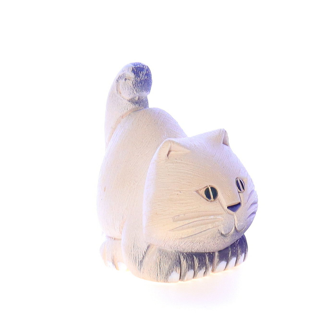 Artesania_Rinconada_White_Cat_with_Black_Eyes_Cat_Figurine_1970 Front Right View