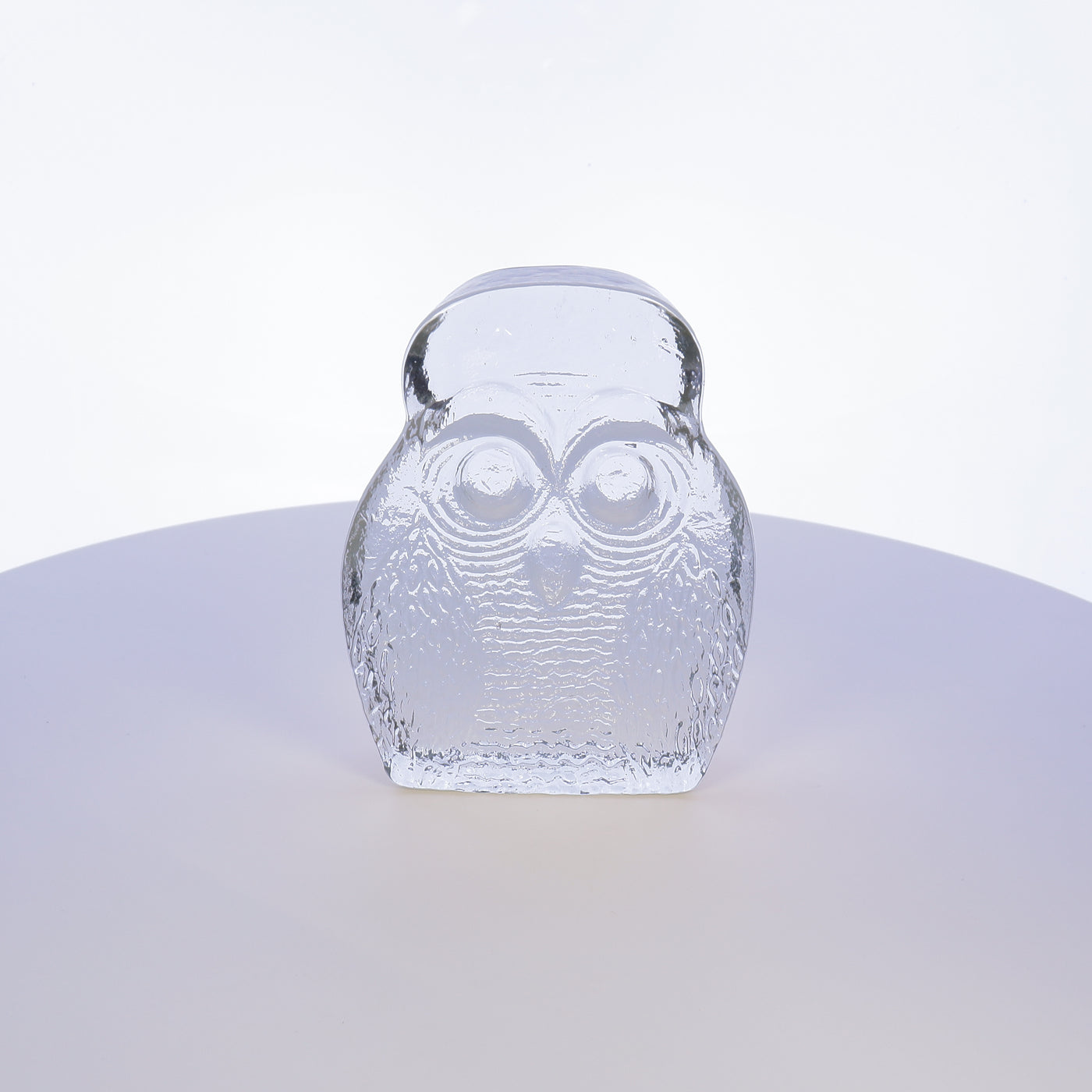 Blenko Glass 7" Owl Bookend (Translucent Clear)