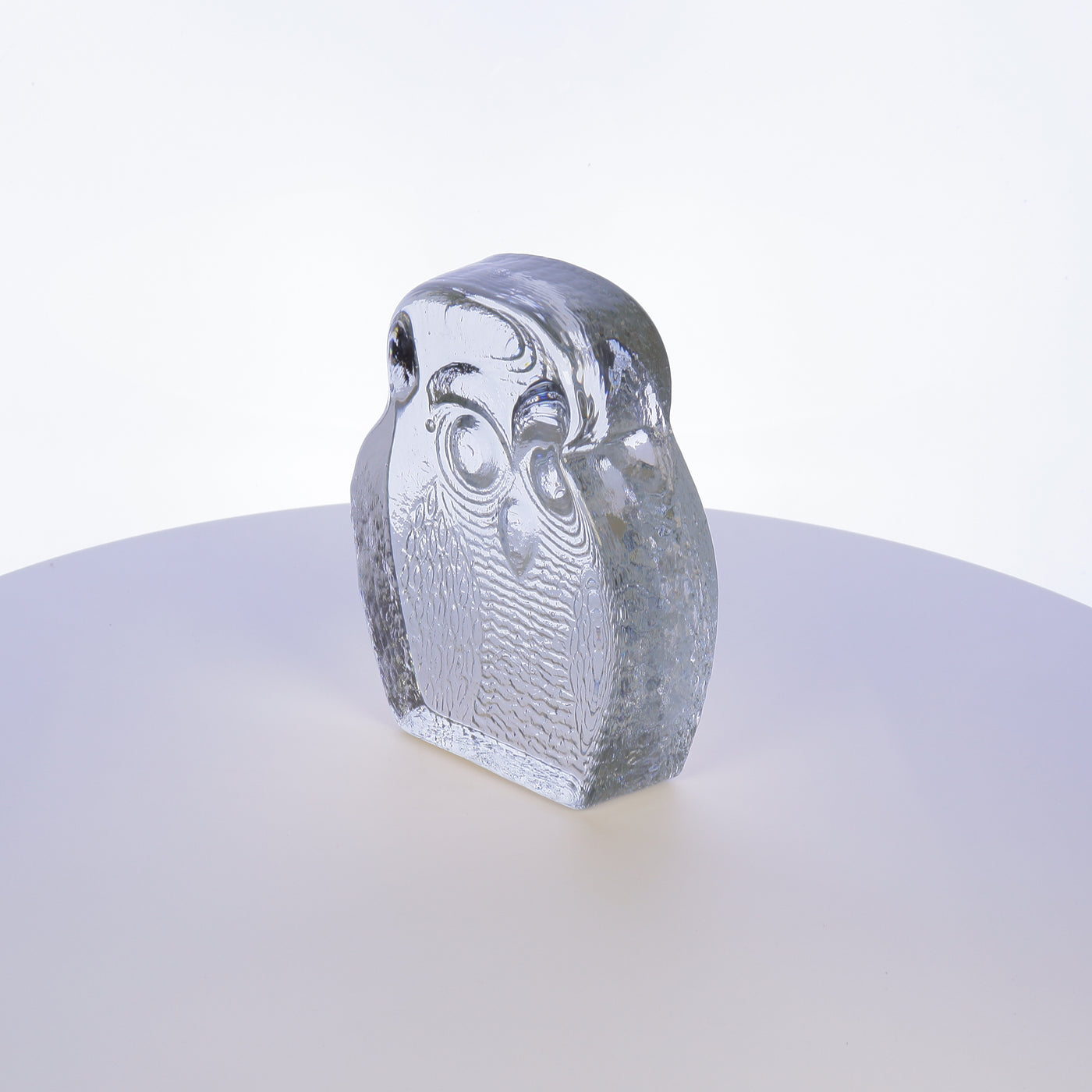 Blenko Glass 7" Owl Bookend (Translucent Clear)