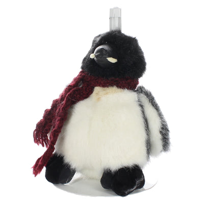 Boyds-Bears-&-Friends-Plush-Bear-Black-grey-and-white-penguin-maroon-scarf-leather-bill