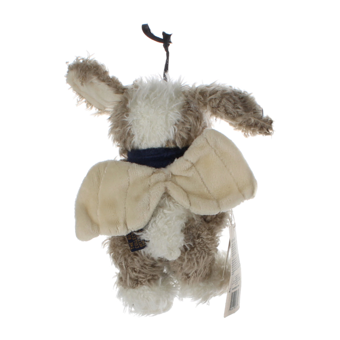 Boyds-Bears-&-Friends-Plush-Bear-Brown-White-winged-"Joy"-dog-navy-scarf-ornament