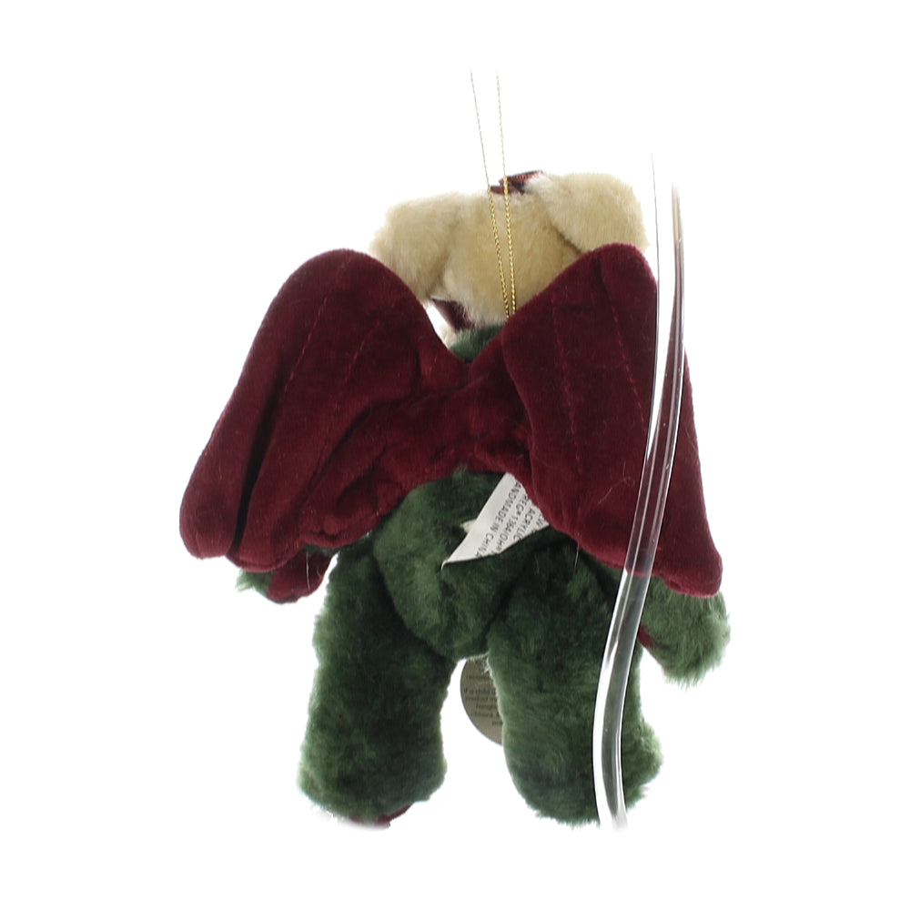 Boyds-Bears-&-Friends-Plush-Bear-tan-and-green-bear-marron-wings-headband-paws-and-feet