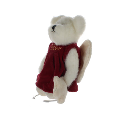 Boyds-Bears-&-Friends-Plush-Bear-white-bear-red-velvet-dress-"HOPE"-2000