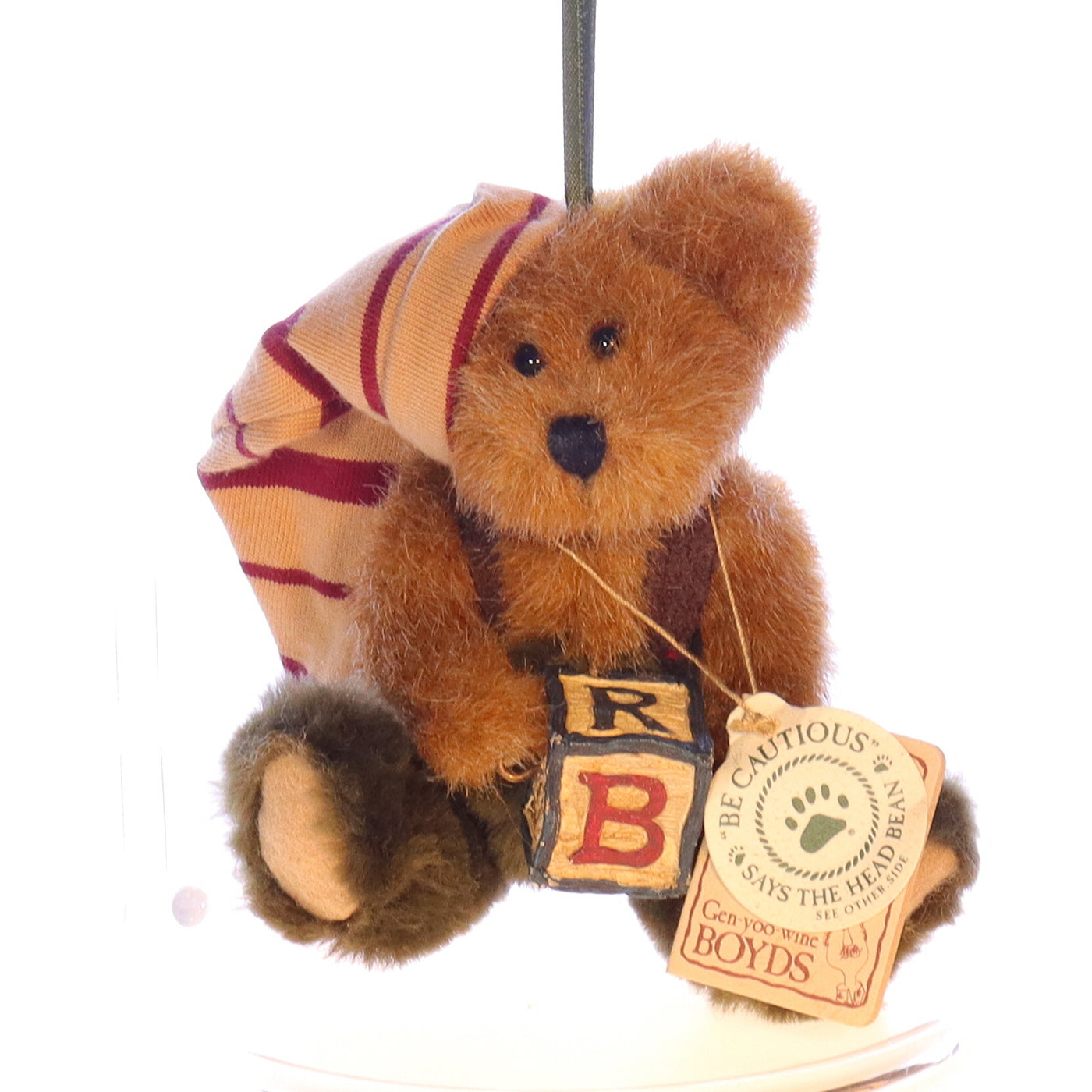 Boyds_Bears_and_Friends_93374V_Otis_T_Elf_Christmas_Ornament_Stuffed_Animal_1988 Front View
