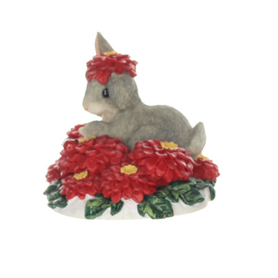Charming Tails 87426 Binkey in a Bed of Flowers Christmas Figurine Box Left Side View