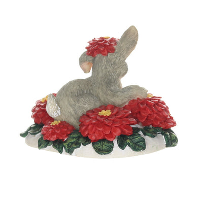 Charming Tails 87426 Binkey in a Bed of Flowers Christmas Figurine Box Back Right View