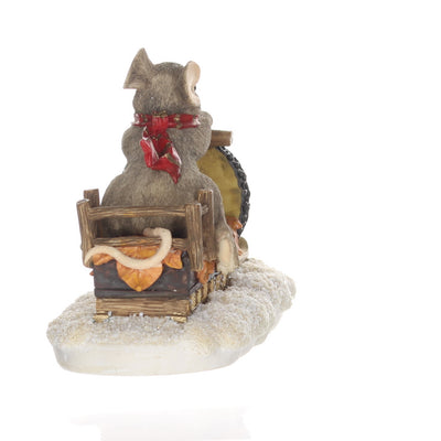 Charming Tails 87612 Maxines Snowmobile Ride Christmas Figurine Box Left Side View