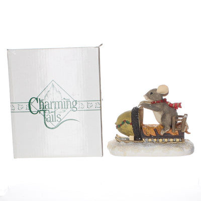 Charming Tails Fitz & Floyd Resin Figurine in Box Christmas 87/612 3.5"