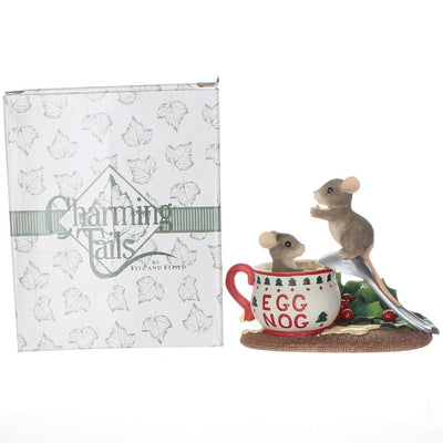 Charming Tails Fitz & Floyd Resin Figurine in Box Signed Christmas 887/208 1999