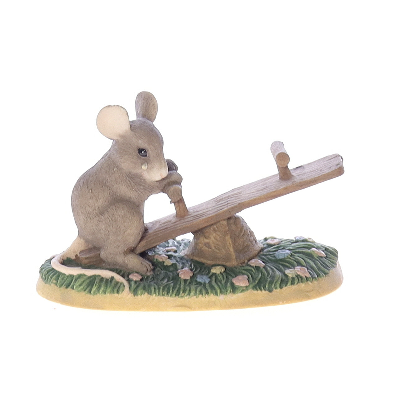 Charming_Tails_silvestri_14_Lonely_See_Saw_Mouse_Figurine Front View