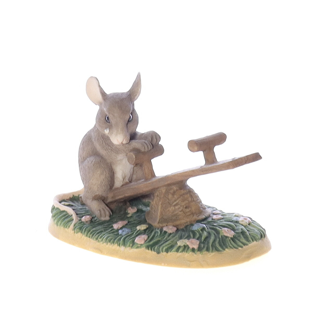 Charming_Tails_silvestri_14_Lonely_See_Saw_Mouse_Figurine Front Left View