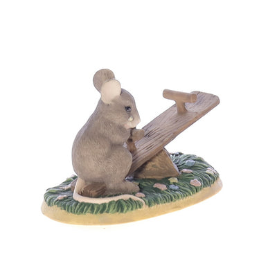 Charming_Tails_silvestri_14_Lonely_See_Saw_Mouse_Figurine Front Right View