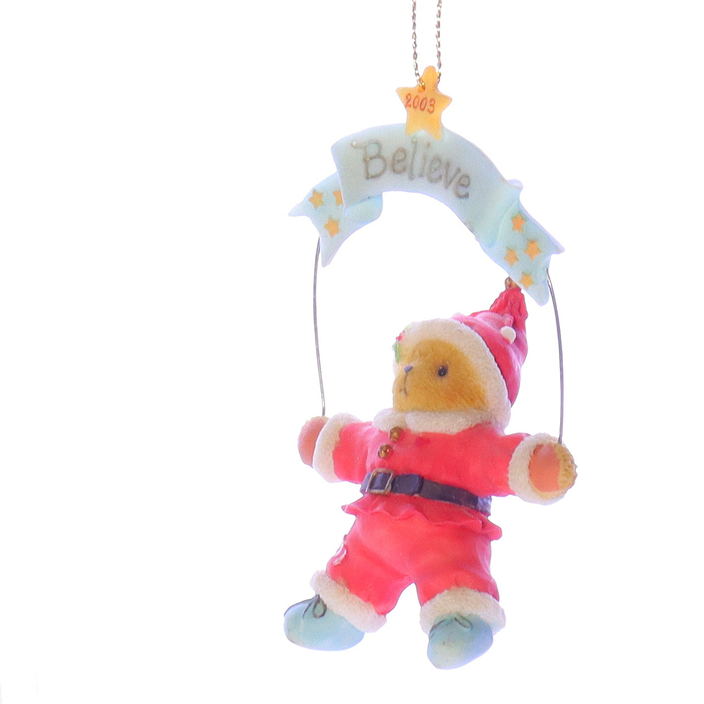 Cherished_Teddies_112392_Believe_Christmas_Ornament_2003 Front Left View