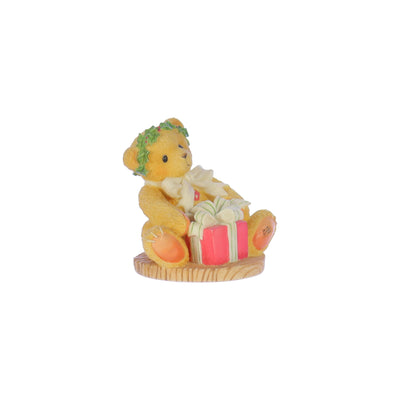 Cherished Teddies by Priscilla Hillman Resin Figurine Margy I'm Wrapping Up A Little Holiday Joy To Send Your Way_
