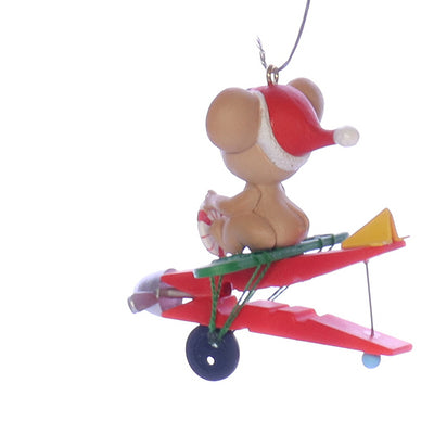 Enesco_Treasury_of_Christmas_Ornaments_566109_Festive_Flight_Mouse_Ornament_1989 Front Left View