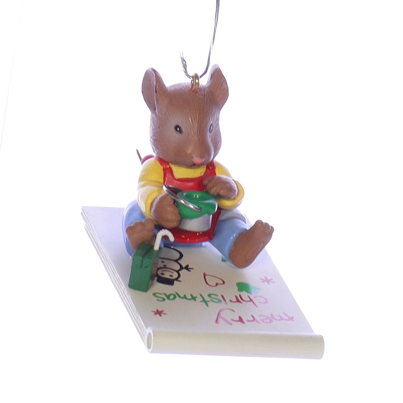 Enesco_Treasury_of_Christmas_Ornaments_595551_Paint_Your_Holiday_Bright_Mouse_Ornament_1994 Front Left View