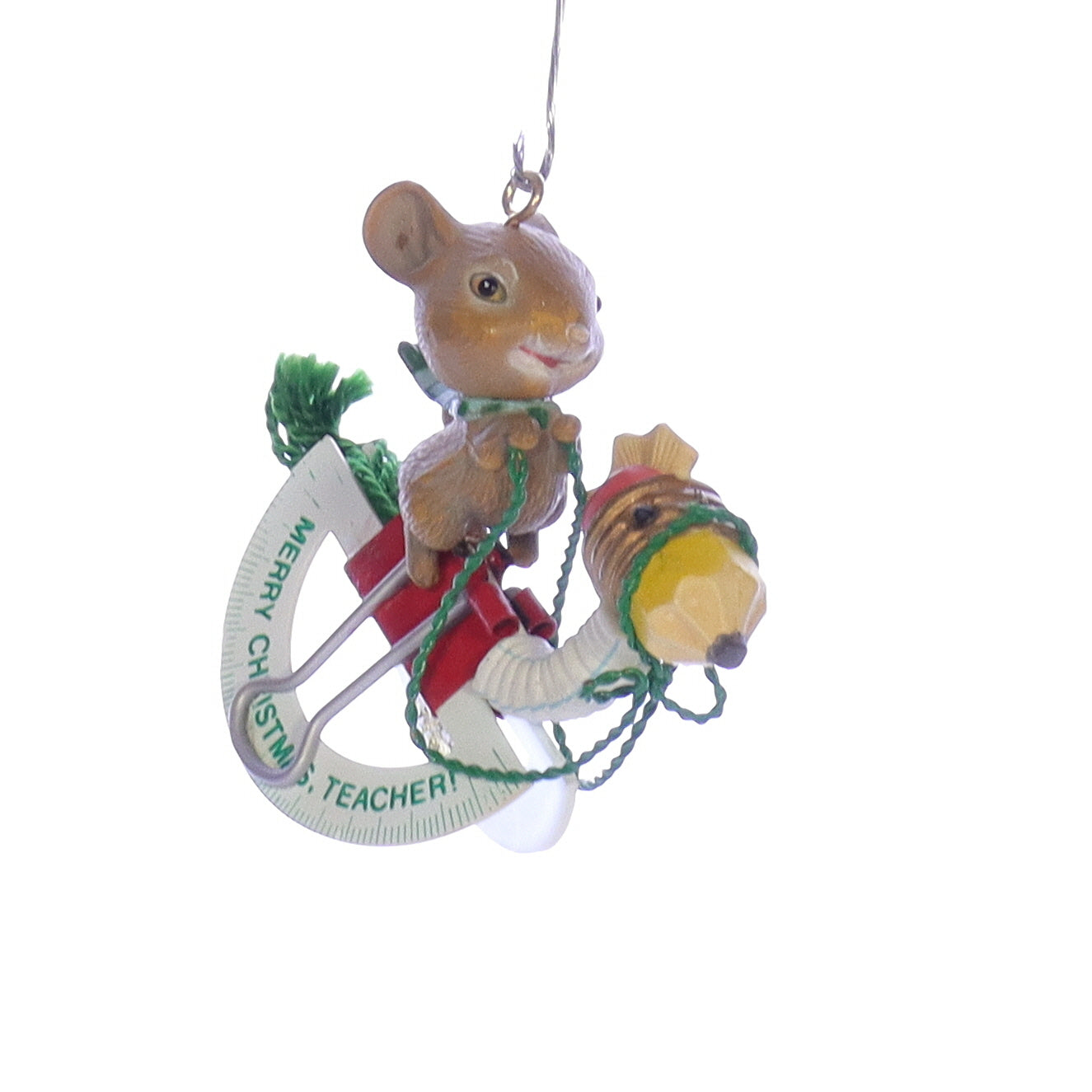 Enesco Treasury of Christmas Ornaments Vintage Artplas Mouse Figurine 830054 2.5"