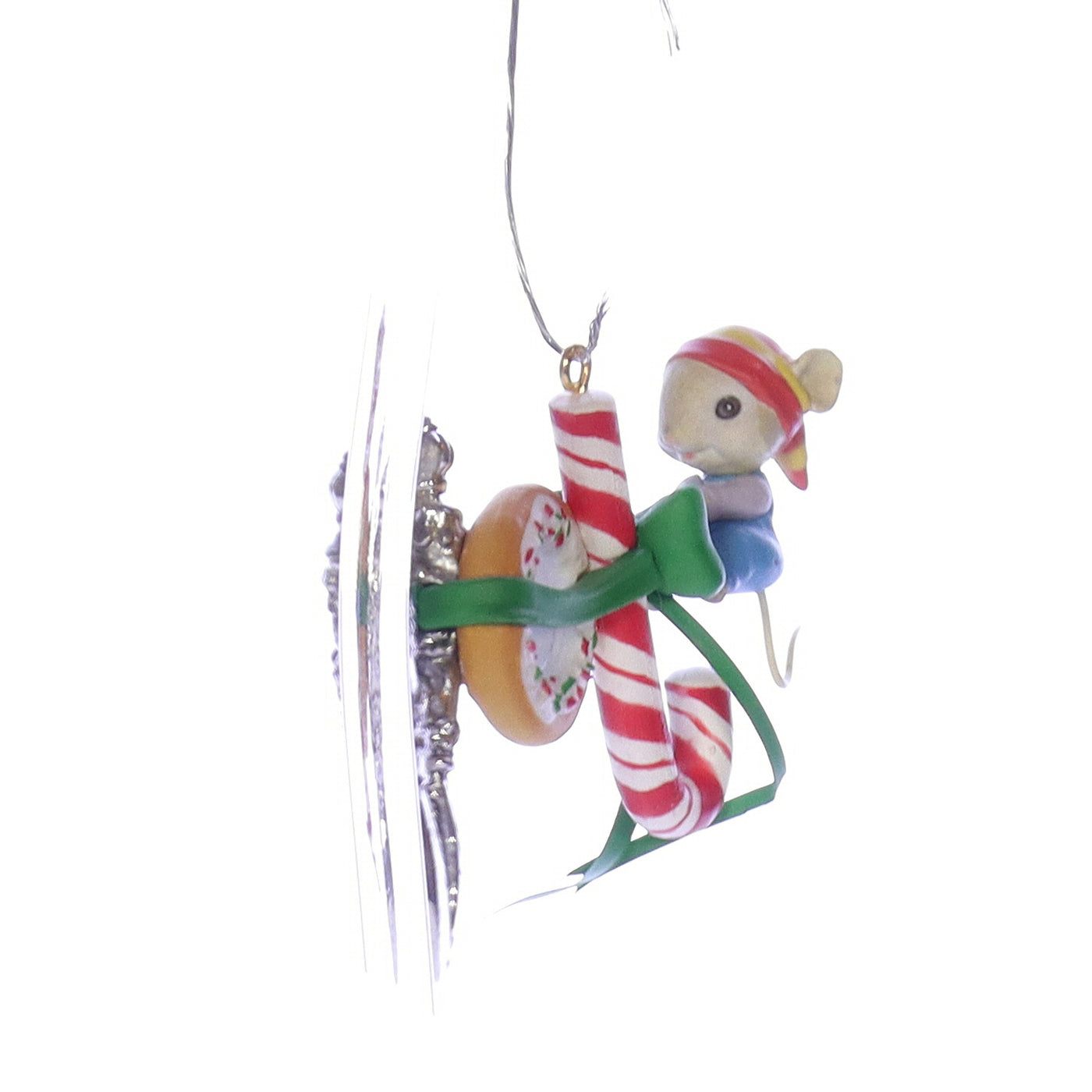 Enesco_Treasury_of_Christmas_Ornaments_830488_Tie-dings_of_Joy_Mouse_Ornament_1991 Front Right View