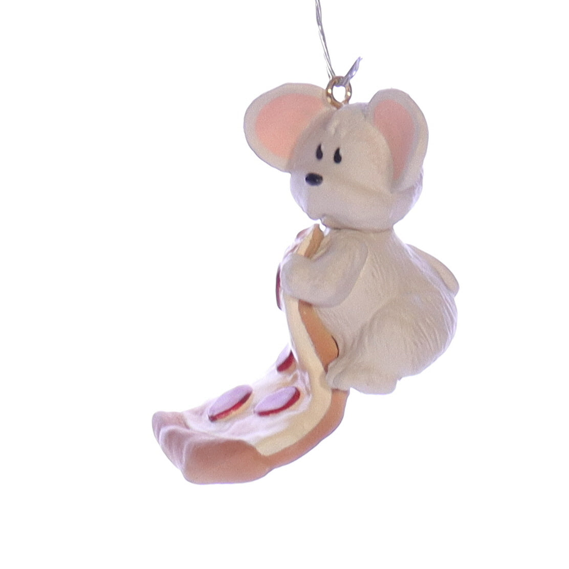 Hallmark Vintage Resin Christmas Ornament QX497-3 Pepperoni Mouse 1990 1.75"