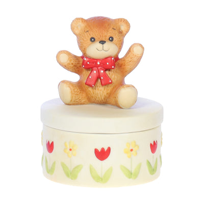 Lucy_and_Me_Bear_with_Red_Bow_Trinket_Box_Spring_Figurine_1980