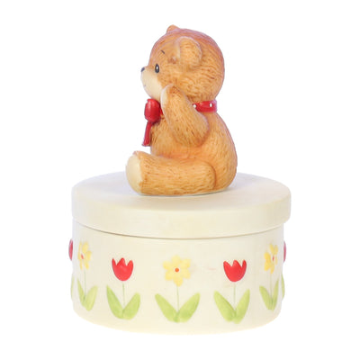 Lucy_and_Me_Bear_with_Red_Bow_Trinket_Box_Spring_Figurine_1980