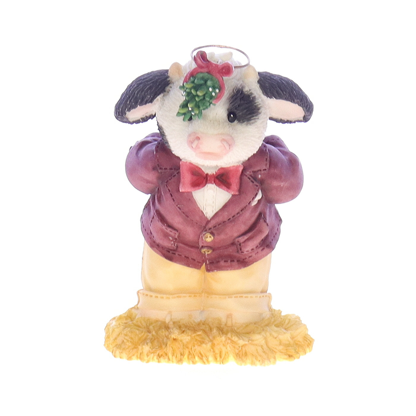 Marys_Moo_Moos_480959_Me_And_Moo_Under_The_Mistletoe_Christmas_Figurine_1999 Front View