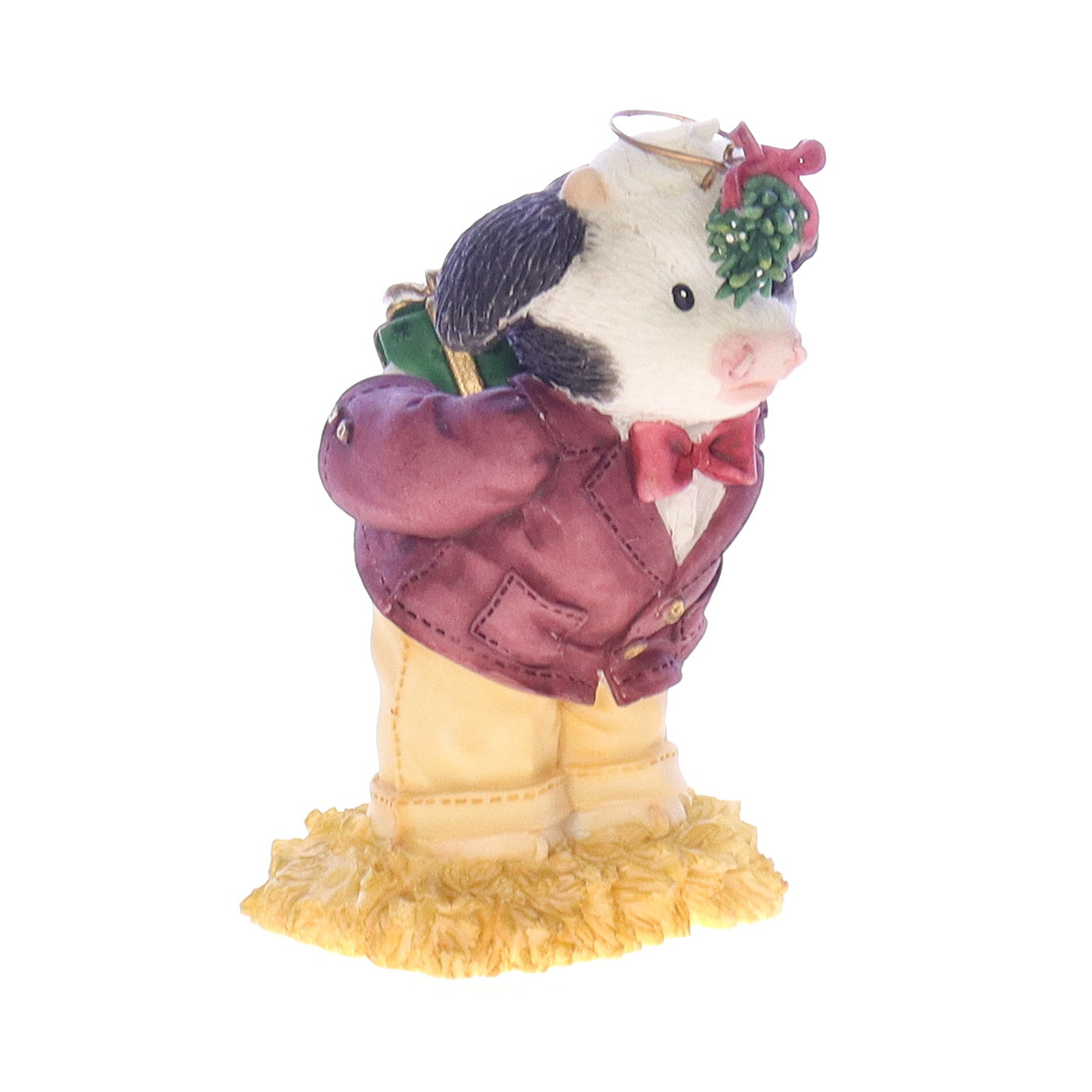 Marys_Moo_Moos_480959_Me_And_Moo_Under_The_Mistletoe_Christmas_Figurine_1999 Front Right View