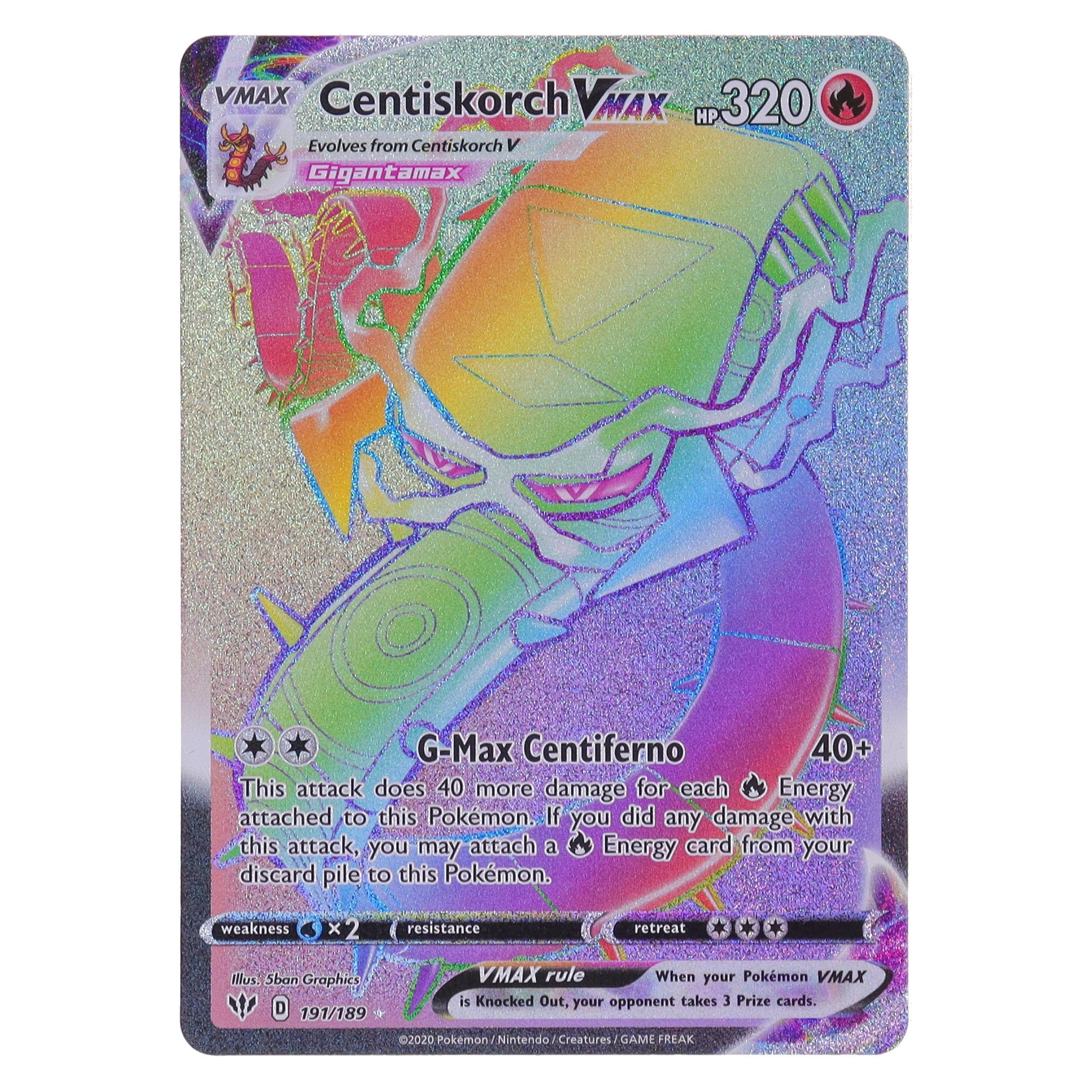 Centiskorch VMAX | (Full Art Secret Rare : Darkness Ablaze #191) AKC Emporium Centiskorch VMAX | (Full Art Secret Rare : Darkness Ablaze #191) AKC Emporium