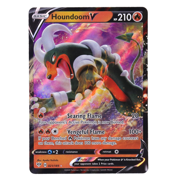 pokemon card houndoom 034/198 - Scarlet & Violet If there are any Darkness Energy cards in your discard pile Houndoom V - SWSH03: Darkness