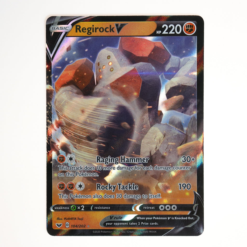 Pokemon Sword and Shield Ultra Rare Holo Regirock V #104 Pokemon Sword and Shield Ultra Rare Holo Regirock V #104