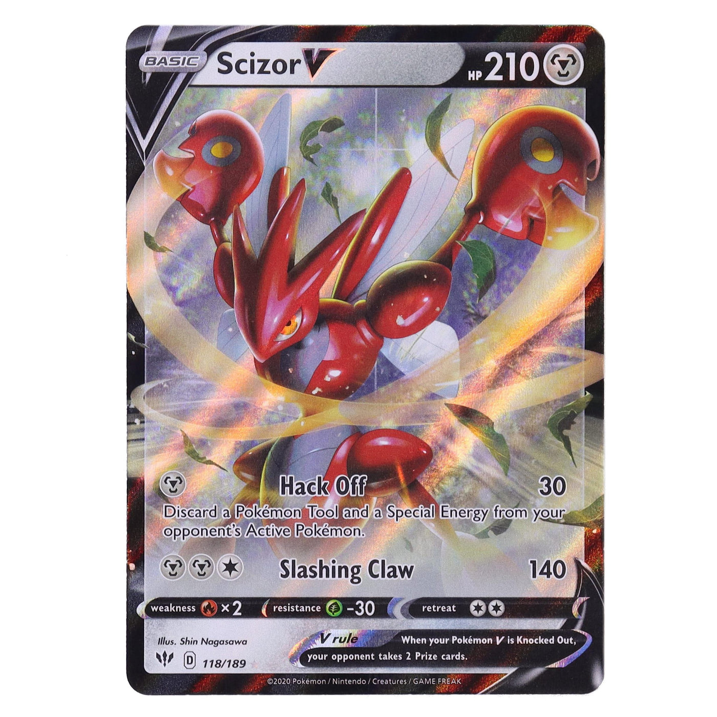 Pokemon Darkness Ablaze Ultra Rare Holo Scizor V #118 Pokemon Darkness Ablaze Ultra Rare Holo Scizor V #118