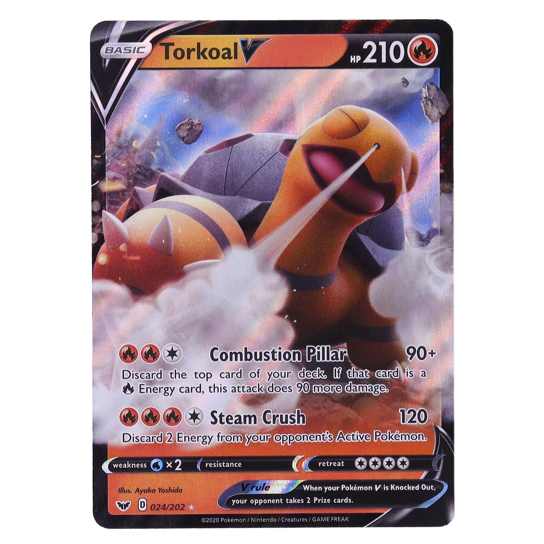 torkoal pokemon card value Pokemon Sword and Shield Ultra Rare Holo Torkoal V #24