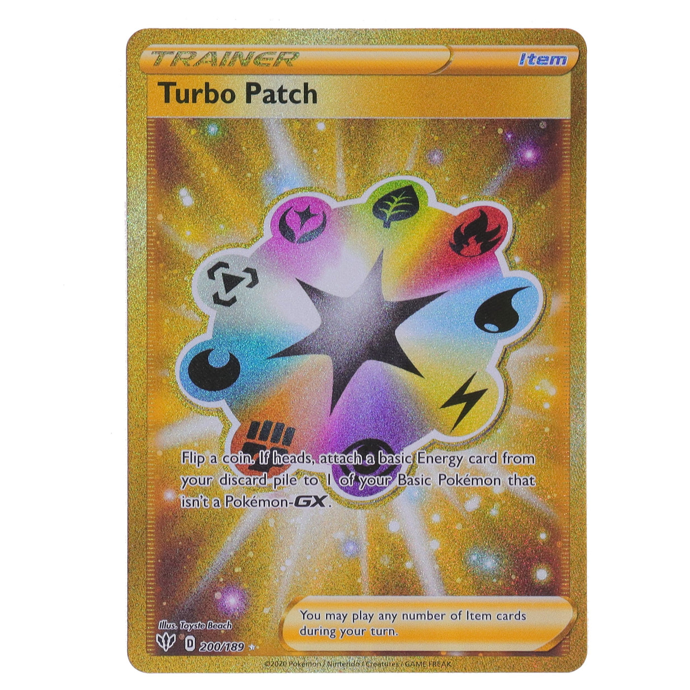 Pokemon TCG Turbo Patch Full Art Secret Rare Darkness Ablaze #200