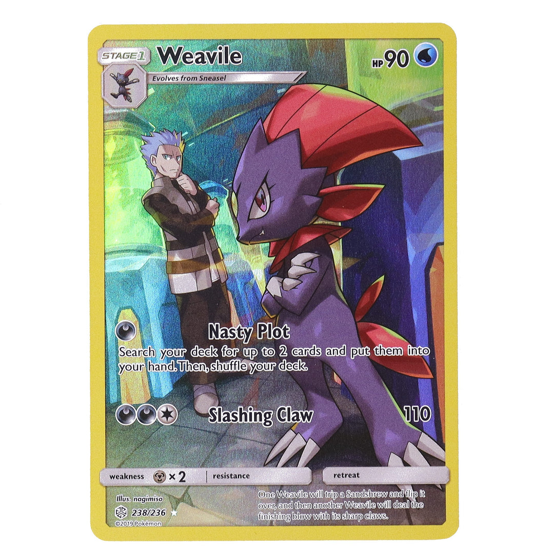 Pokemon Trading Card Game Cosmic Eclipse Secret Rare Weavile #238