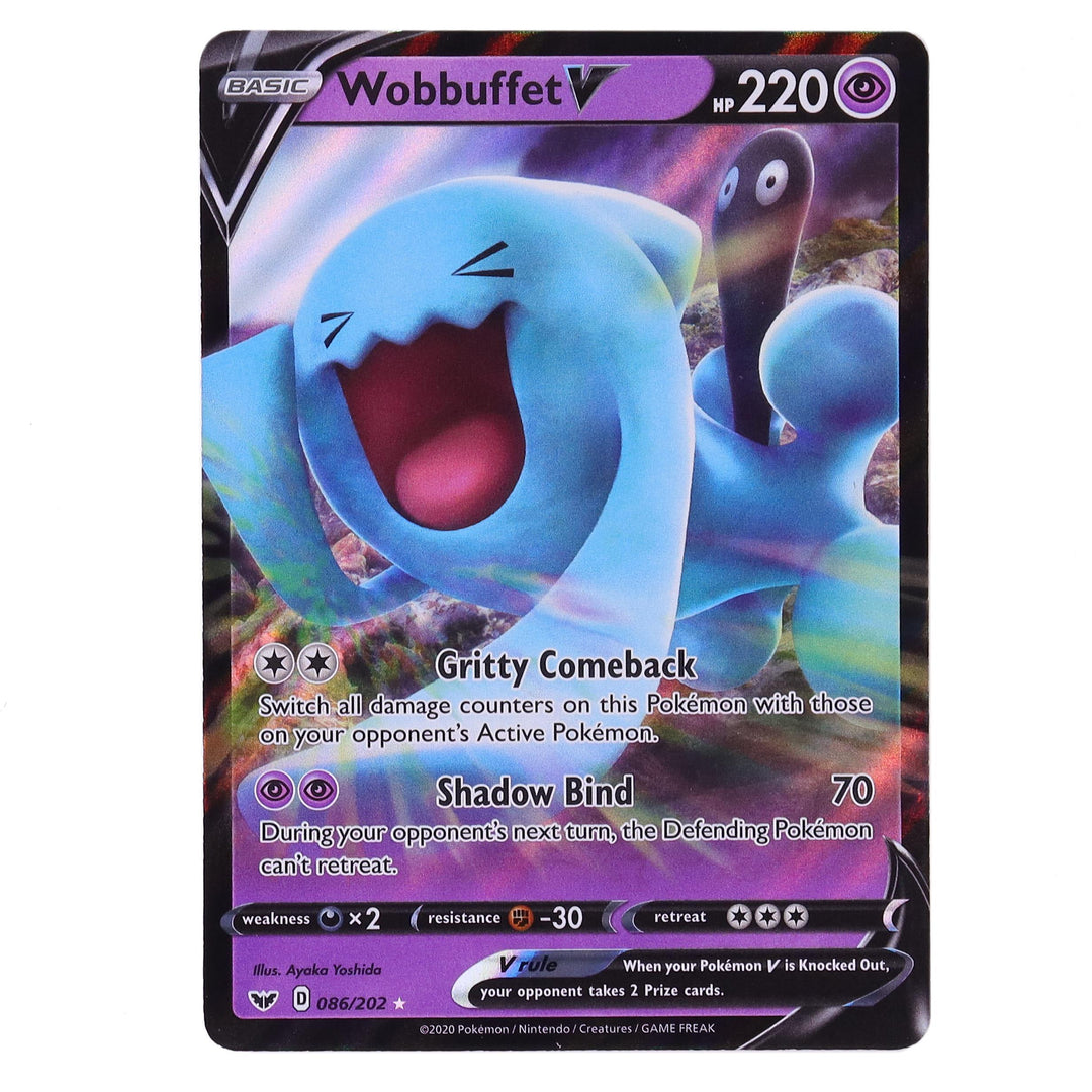 Pokemon Sword and Shield Ultra Rare Holo Wobbuffet V #86 Pokemon Sword and Shield Ultra Rare Holo Wobbuffet V #86