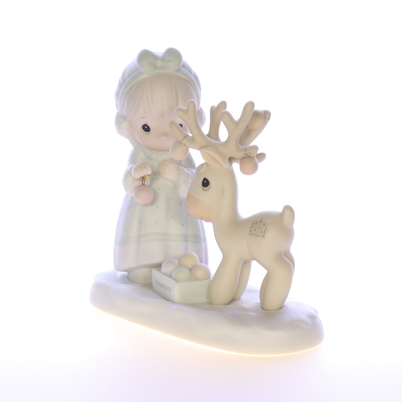 Precious_Moments_522317_Merry_Christmas_Deer_Christmas_Figurine_1989_Box Front Left View
