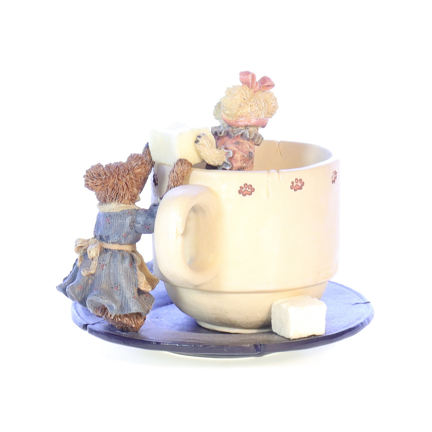 The Bearstone Collection 02000-71 Prissie Sissie and Missie Fixin Tea for Three Tea Figurine 2000 Box Back Left View
