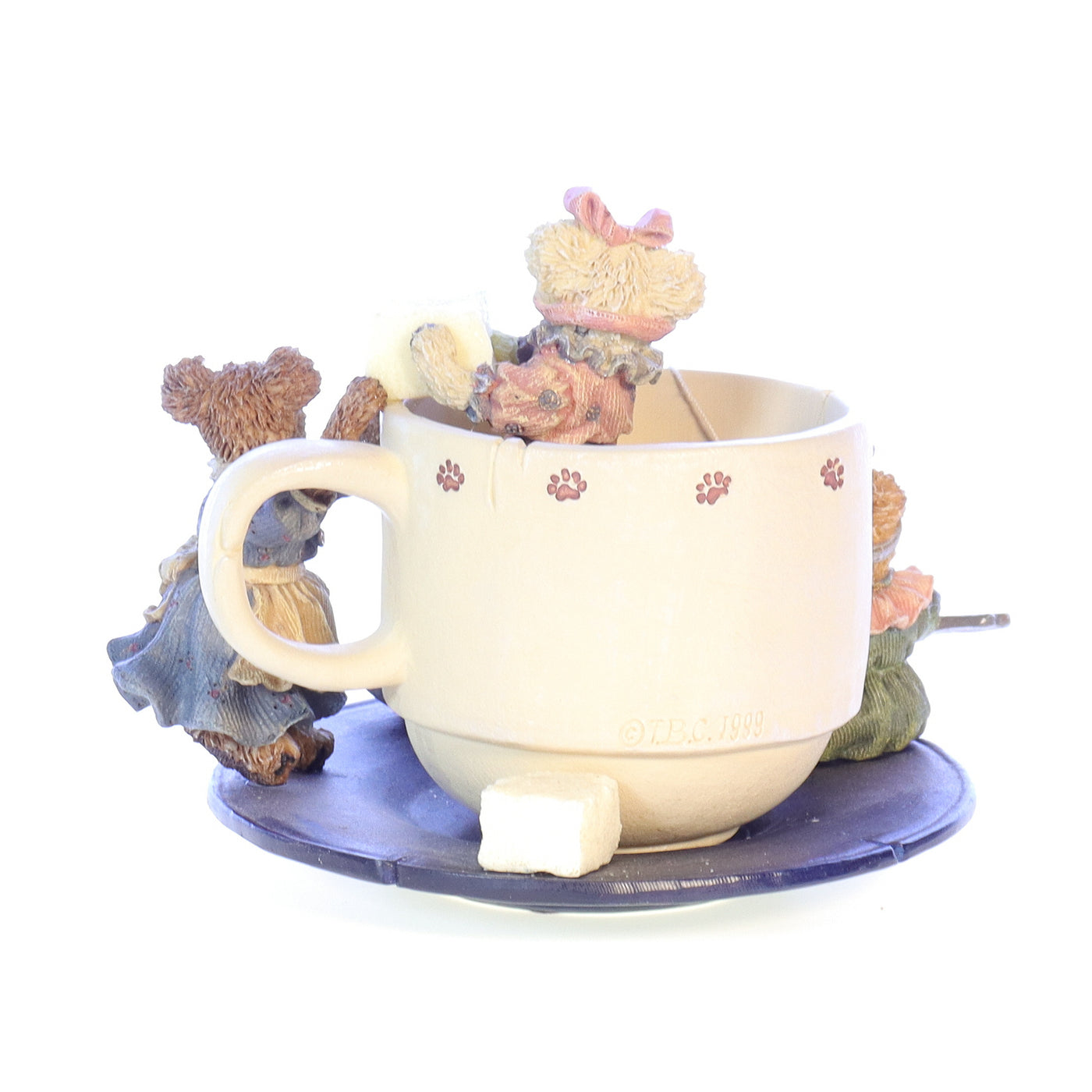 The Bearstone Collection 02000-71 Prissie Sissie and Missie Fixin Tea for Three Tea Figurine 2000 Box Back View