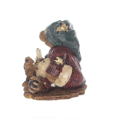 The Bearstone Collection 2002 Neville the Bedtime Bear Christmas Figurine 1993 Box Left Side View