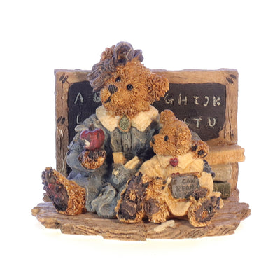 The Bearstone Collection 2259 Miss Bruin and Bailey the Lesson Teacher Figurine 1994 Box Front View