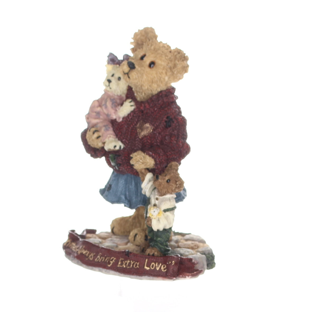 The Bearstone Collection 227737 Mother Macabeary with Krista and Cody Mothers always bring extra love Mothers Day Figurine 2000 Box Front Left View